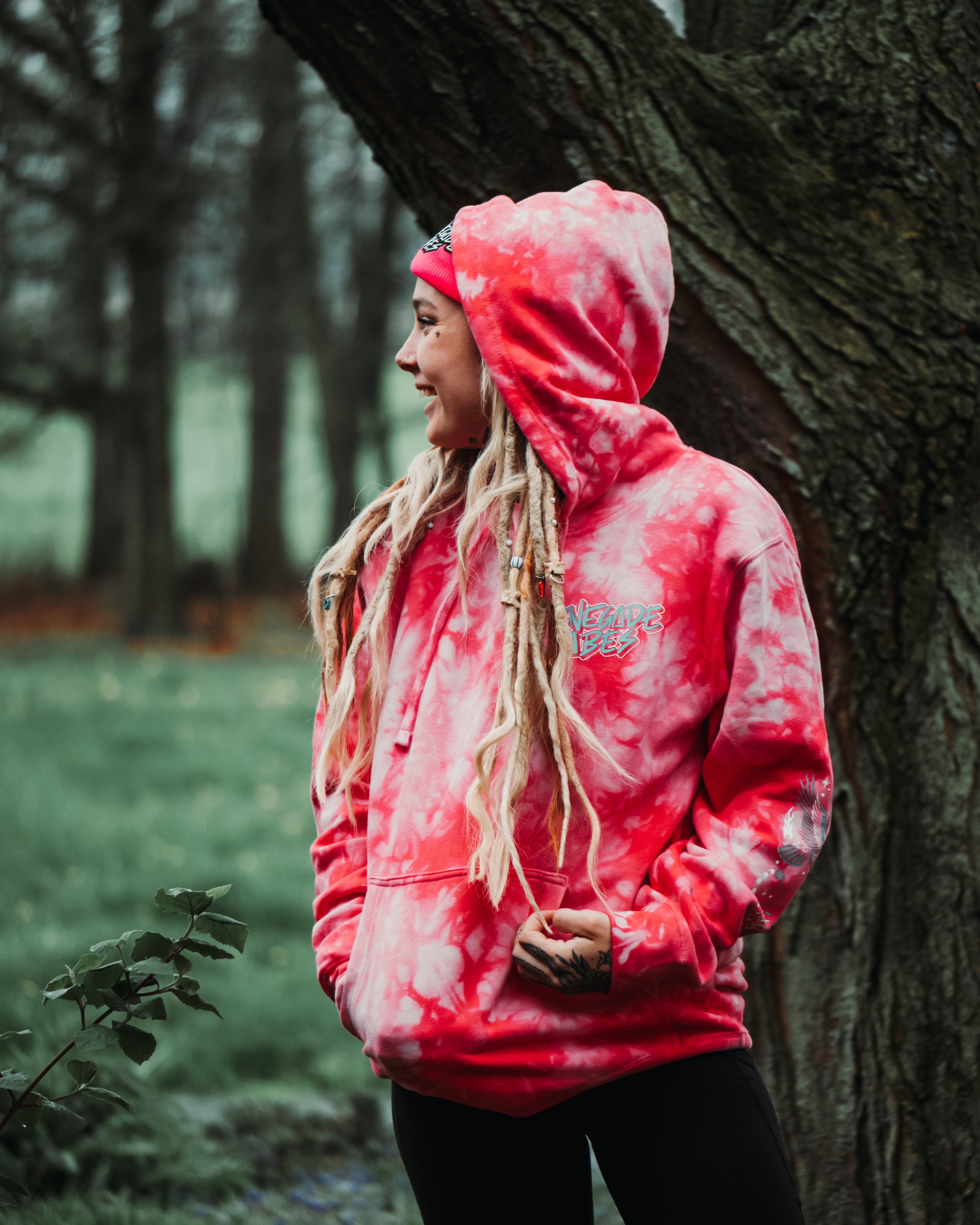 Bold Pink Tie Dye Hoodie