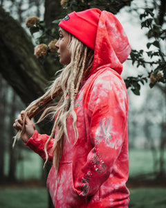 Bold Pink Tie Dye Hoodie