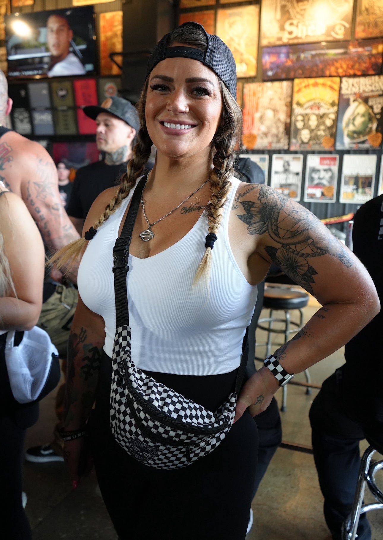Checkered Cross Body Fanny Pack