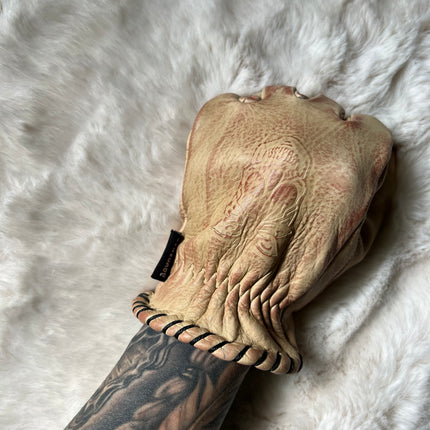 Tan Distressed Leather Gloves