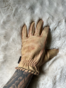 Tan Distressed Leather Gloves